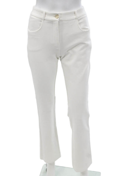 Sharis Women White Viscose Solid Pants Size 38