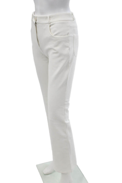 Sharis Women White Viscose Solid Pants Size 38