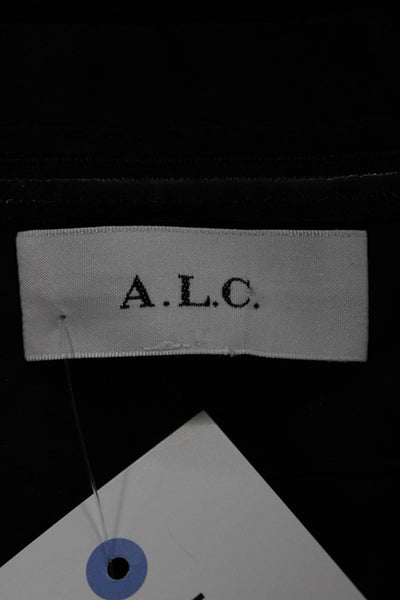 ALC Women Black 100% Cotton Square Neck Sleeveless Maxi Dress Size 2