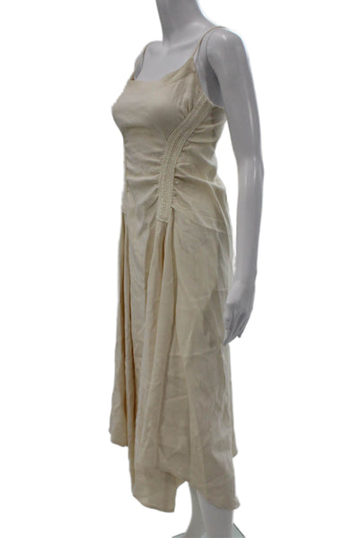 ALC Women Tank Dress Ivory Midi Square Neck Size 2