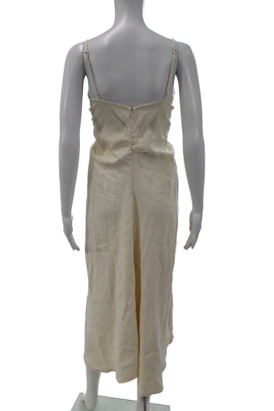 ALC Women Tank Dress Ivory Midi Square Neck Size 2