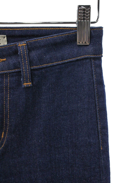 L Agence Women Flared Jeans High Rise Blue Cotton Inseam 33 Size 23