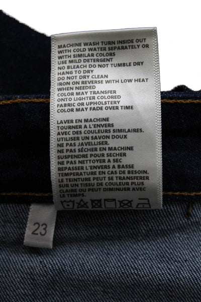 L Agence Women Flared Jeans High Rise Blue Cotton Inseam 33 Size 23