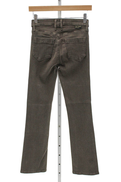Goldsign Women Bootcut Jeans Brown Cotton Mid Rise Button Fly Inseam 30 Size 25