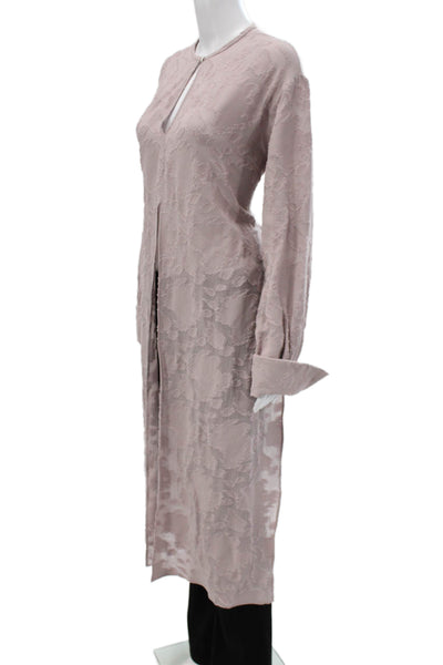 QL2 Womens Kaftan Pink Floral Collared Long Sleeve Polyester Blend Size 42