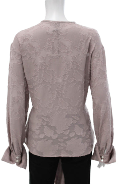 QL2 Womens Kaftan Pink Floral Collared Long Sleeve Polyester Blend Size 42