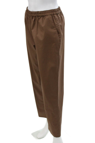 QL2 Unisex Adults Chino Pants Brown Cotton Drawstring Size 42