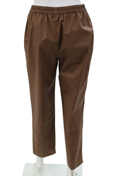 QL2 Unisex Adults Chino Pants Brown Cotton Drawstring Size 42
