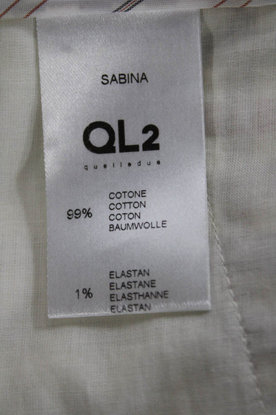 QL2 Womens Dress Pants Multicolor Plaid Check Cotton Blend Button Size 42