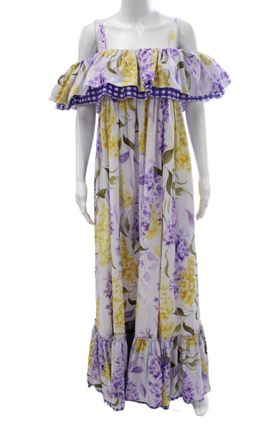 Paola Zuin Women's Floral Off Shoulder Sleeveless Maxi Dress Size 40