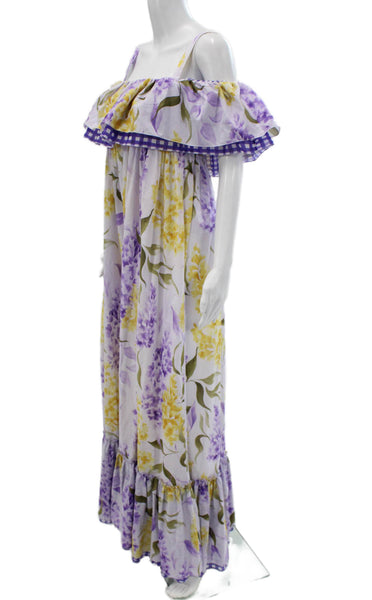 Paola Zuin Women's Floral Off Shoulder Sleeveless Maxi Dress Size 40