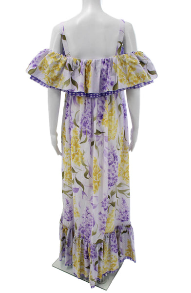 Paola Zuin Women's Floral Off Shoulder Sleeveless Maxi Dress Size 40