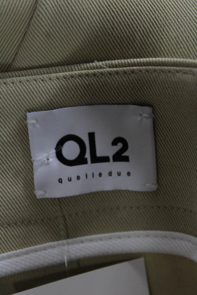 QL2 Womens A-Line Knee Length Beige Cotton Skirt Zip Closure Size 42