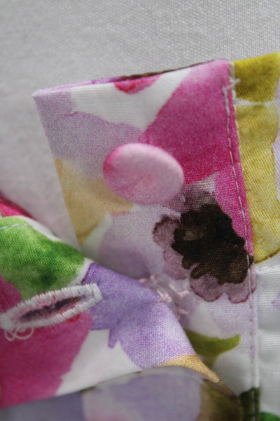 Paola Zuin Women Maxi Floral Cotton Skirt Multicolor Button Size 40