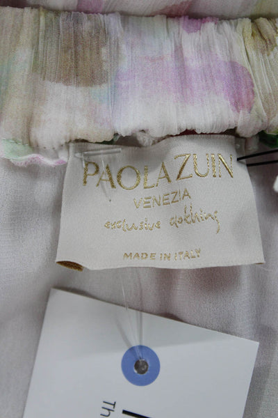 Paola Zuin Women Silk Floral Maxi Skirt Multicolor Size 40
