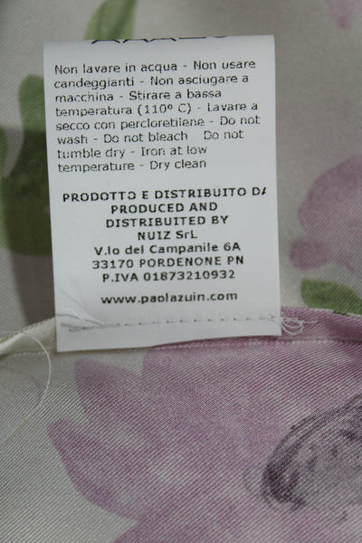 Paola Zuin Women Fit & Flare Floral Silk High Neck Sleeveless Zip Dress Size 40