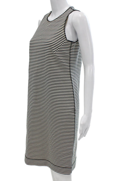 Worth Women Sheath Dress Black Striped Sleeveless Scoop Neck Synthetic Size 4