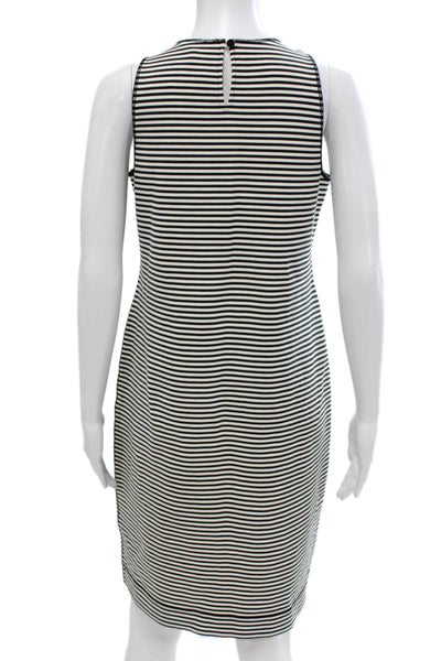 Worth Women Sheath Dress Black Striped Sleeveless Scoop Neck Synthetic Size 4
