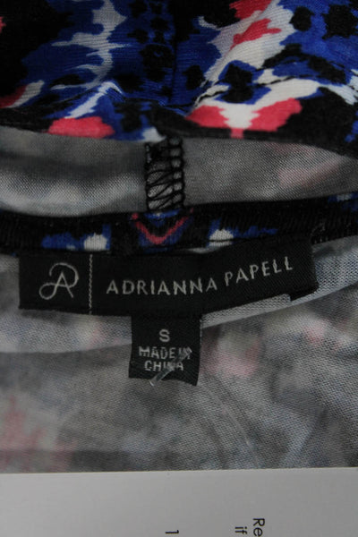 Adrianna Papell Womens Multicolor V Neck Geometric Blouse 3/4 Sleeve Size S