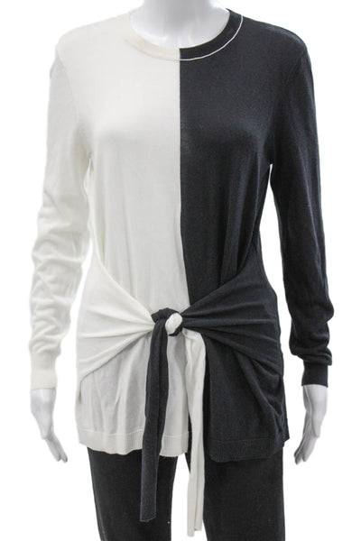 Vince Camuto Womens Tunic Blouse Gray Long Sleeve Round Neck Size XS