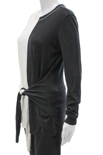 Vince Camuto Womens Tunic Blouse Gray Long Sleeve Round Neck Size XS