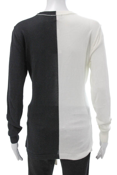 Vince Camuto Womens Tunic Blouse Gray Long Sleeve Round Neck Size XS