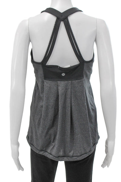 Lululemon Women Tunic Tank Gray Sleeveless Halter Polyester Size M