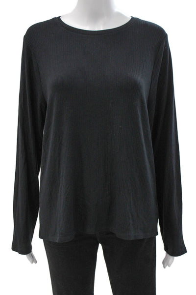 Splendid Womens Black Basic Long Sleeve T-Shirt 90% Rayon Plus Size 2XL