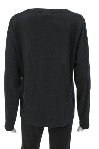 Splendid Womens Black Basic Long Sleeve T-Shirt 90% Rayon Plus Size 2XL