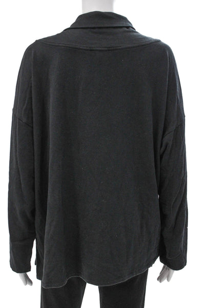 Eileen Fisher Womens Gray Cowl Neck Tunic 3/4 Sleeve Pullover Size XL
