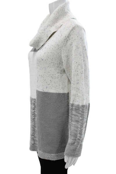 Calvin Klein Womens Gray Argyle Cowl Neck Pullover Size M