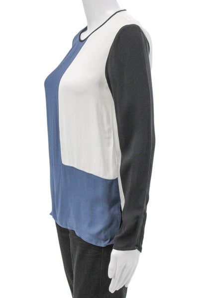 Zara Womens Black Colorblock Tunic Long Sleeve Round Neck Polyester Size XS