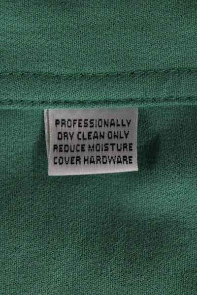 St. John By Marie Gray Women Green Cotton Basic Jacket Button Closure Size M