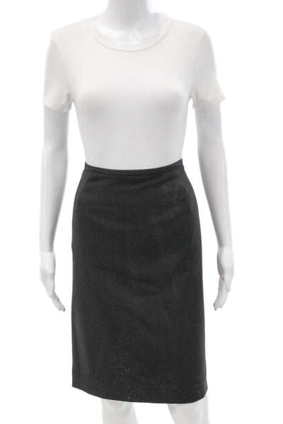 Calvin Klein Women Gray Straight Pencil Skirt Polyester Zip Size 4