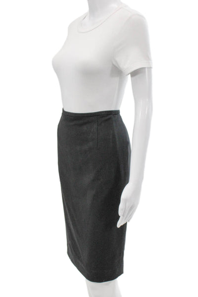 Calvin Klein Women Gray Straight Pencil Skirt Polyester Zip Size 4