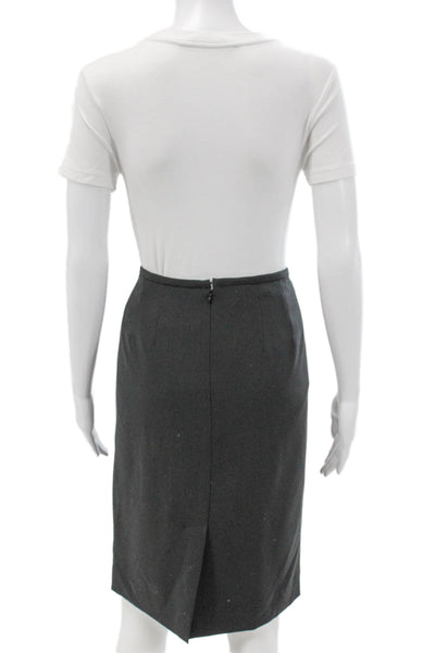 Calvin Klein Women Gray Straight Pencil Skirt Polyester Zip Size 4