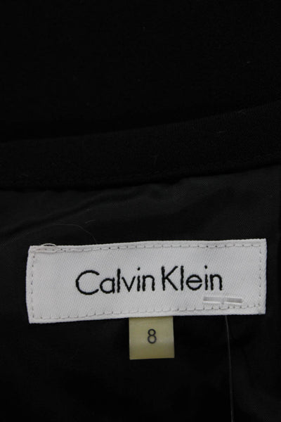 Calvin Klein Women Gray Straight Pencil Skirt Polyester Zip Size 4