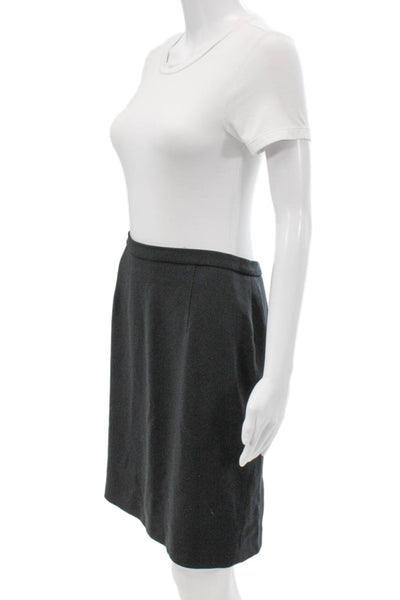 Gianni Women Gray Straight Pencil Skirt Midi Polyester Blend Button Size 14P