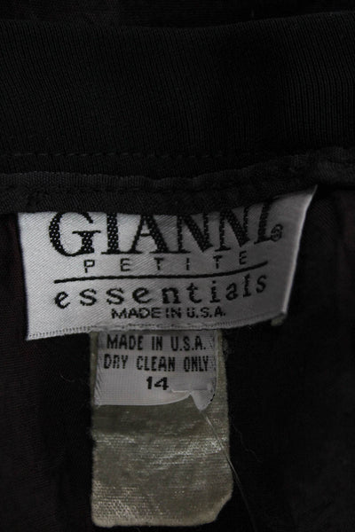 Gianni Women Gray Straight Pencil Skirt Midi Polyester Blend Button Size 14P