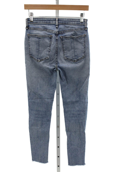 Rag & Bone Unisex Ankle Jeans Blue Cotton Mid Rise Button Size 24