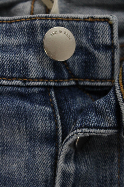Rag & Bone Unisex Ankle Jeans Blue Cotton Mid Rise Button Size 24