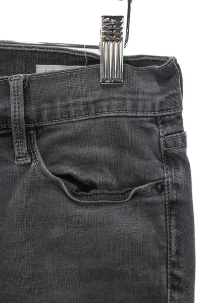 Frame Womens Skinny Gray Distressed Mid Rise Button Fly Cotton Jeans Size 30