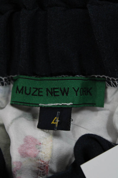 Muze Women White Floral Viscose Blend Capri Lounge Pants Size M