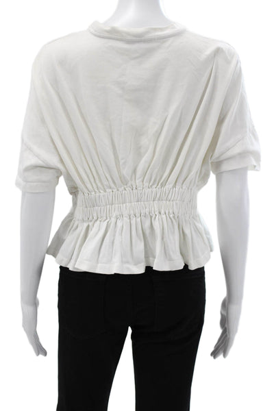 Opening Ceremony Unisex Cropped T-Shirt White Cotton Short Sleeve Size XS