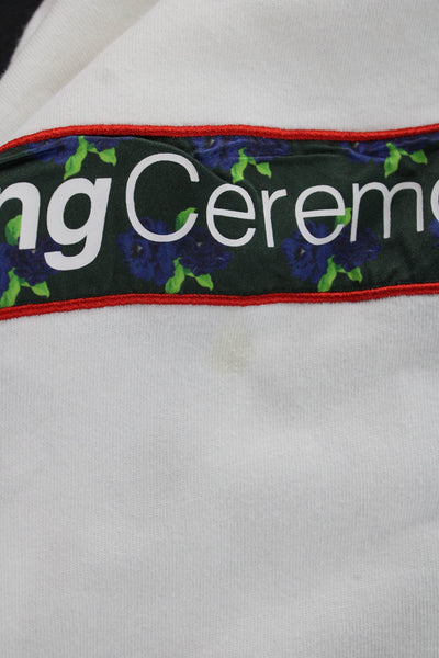 Opening Ceremony Unisex Cropped T-Shirt White Cotton Short Sleeve Size XS