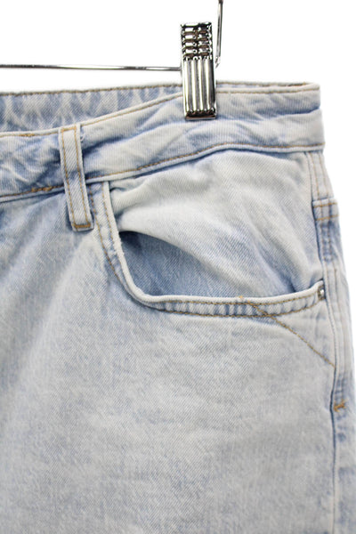Zara Teens Straight Jeans Blue Mid-Rise Cotton 31in Inseam Size 12