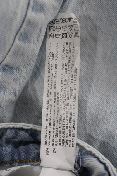 Zara Teens Straight Jeans Blue Mid-Rise Cotton 31in Inseam Size 12
