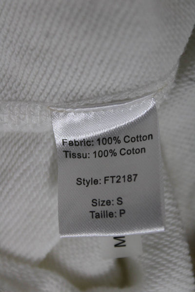 Elan Women Sleeveless Hoodie Lounge Set White Cotton Zip Size S