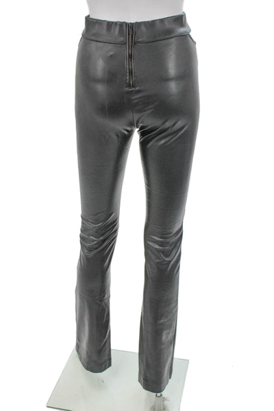 Zara Women Gray Faux Leather Pants Size XS