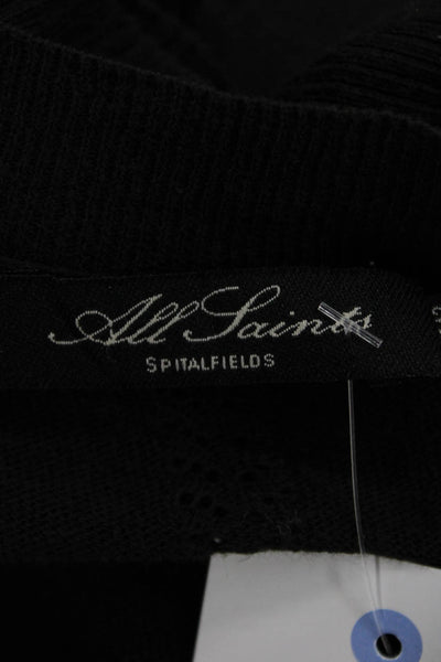 Allsaints Unisex Waistcoat Gray Cotton Scoop Neck Sleeveless Grunge Size 8